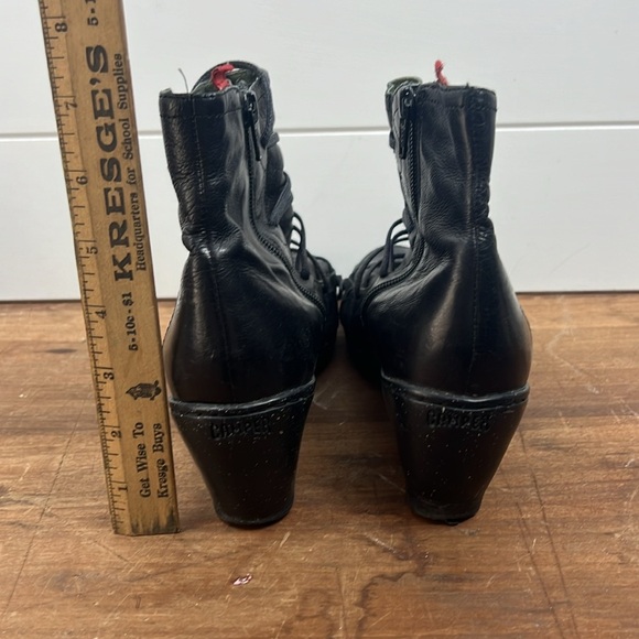Camper Peu Nara lace up heeled bootie Size 40 black leather women’s 2.5” heel - Picture 4 of 9